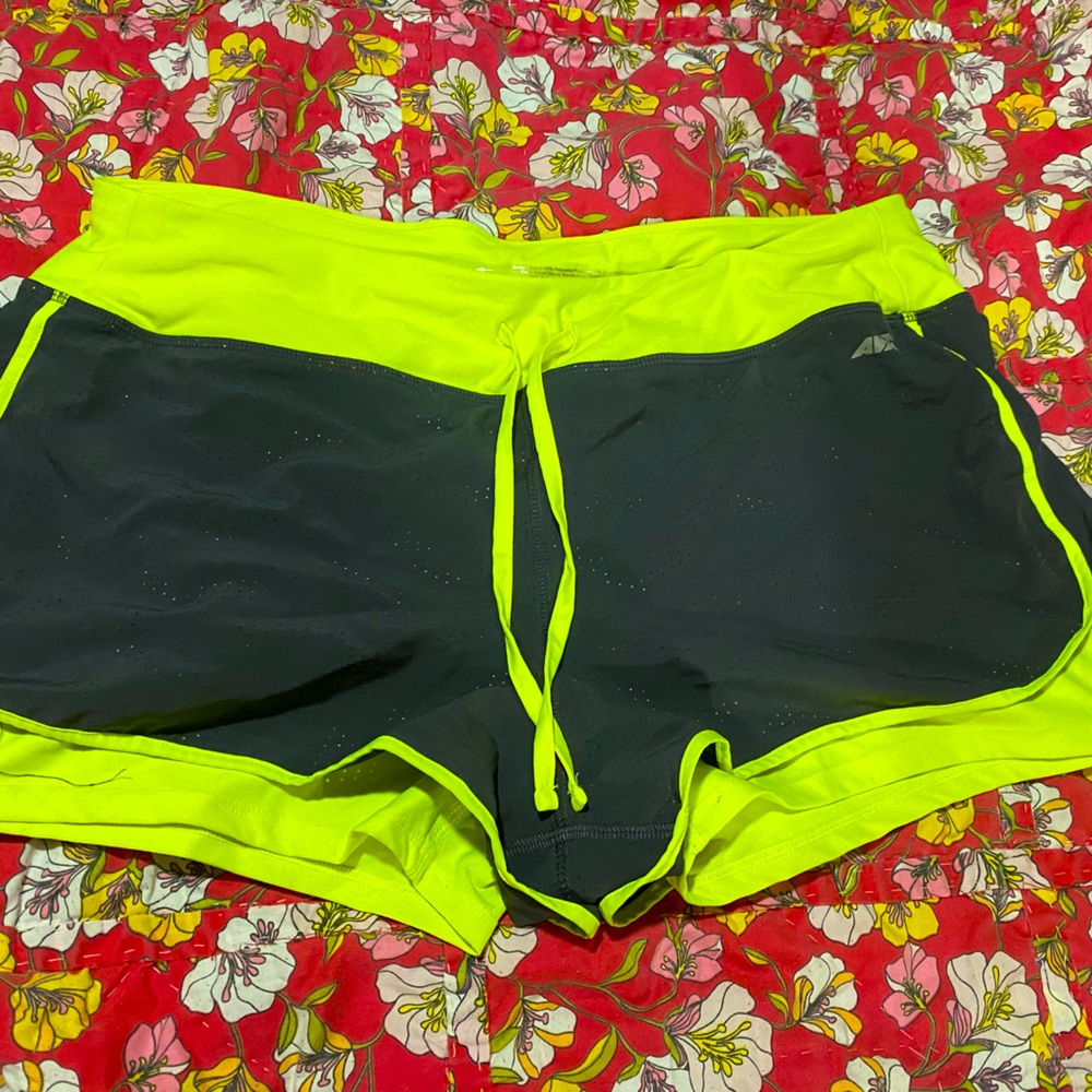 Neon workout shorts